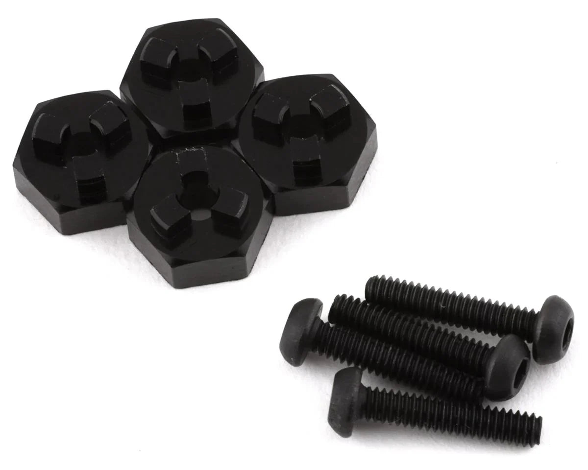 Yeah Racing Kyosho MX-01 7mm Aluminum Wheel Hexes w/Pins (Black) (4) - YEA-KYMX-006