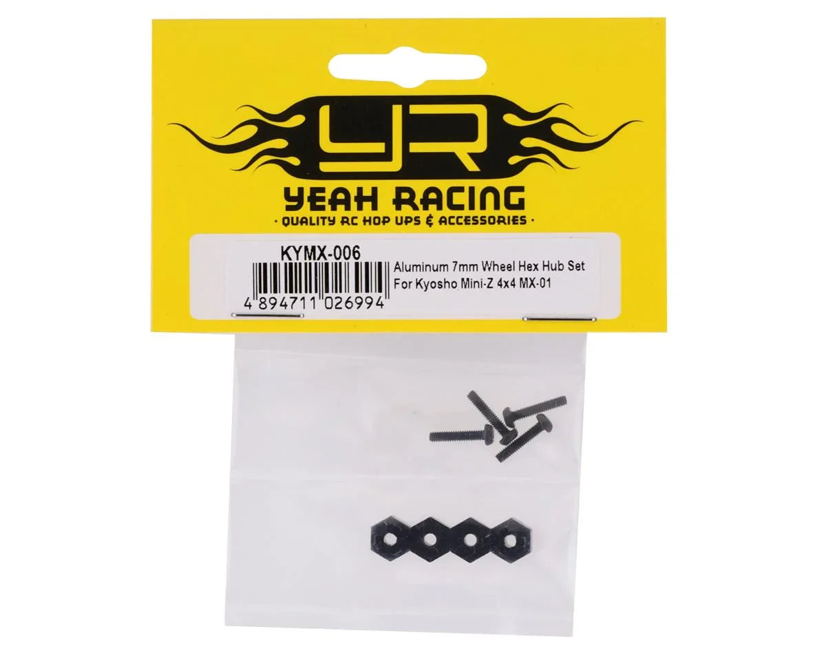 Yeah Racing Kyosho MX-01 7mm Aluminum Wheel Hexes w/Pins (Black) (4) - YEA-KYMX-006