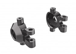 Steering blocks, 6061-T6 aluminum (left & right)/ 2.5x12mm BCS (2)/ 2x6mm SS (4) - 9737-GRAY