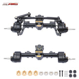 SCX24 F&R Brass Portal Axles w/ Brass Steering Link & Wheel Weights - TRC-145