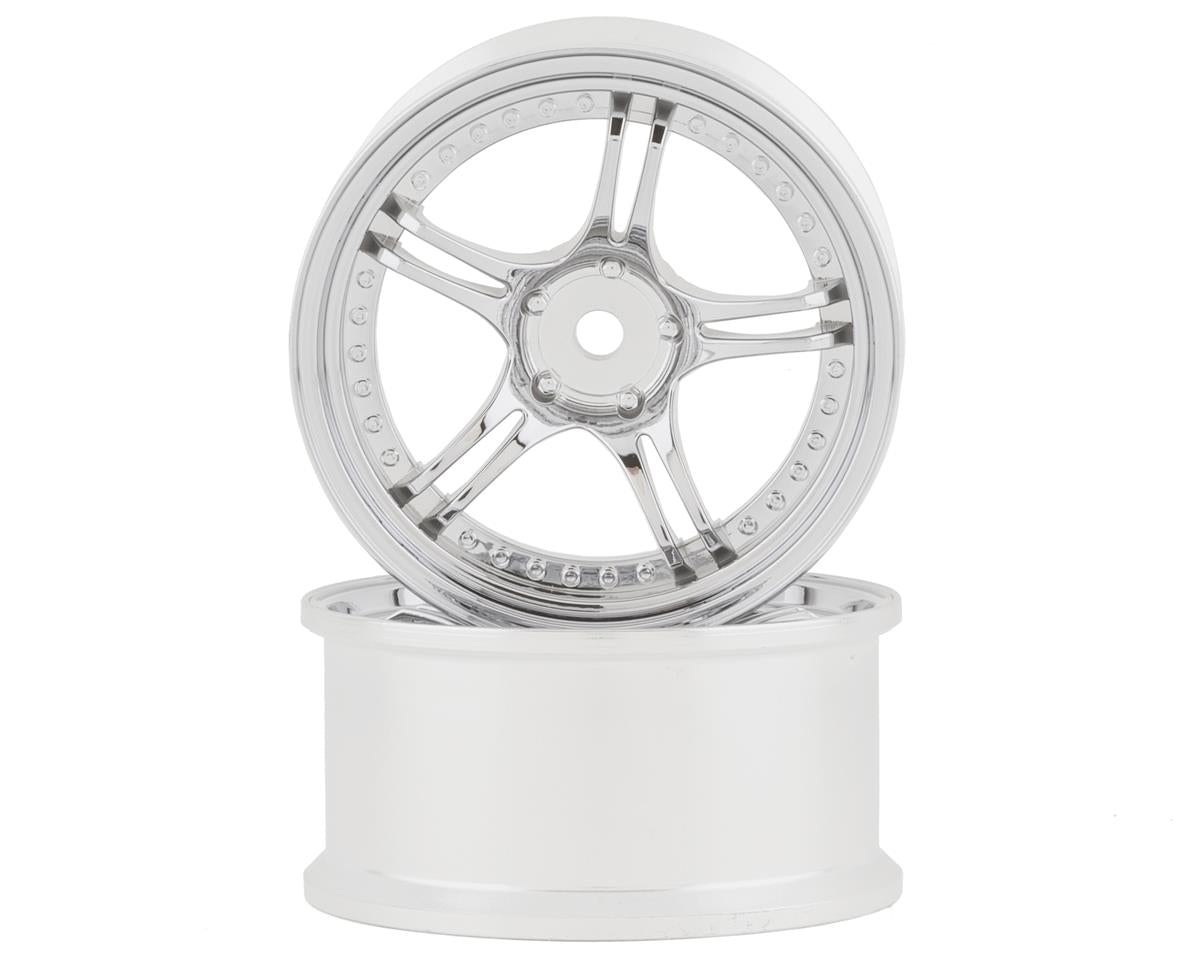RC Art SSR Professor SPX 5-Split Spoke Drift Wheels Matte Silver 2 6mm Offset w/12mm Hex - RCA-ART-WW-0106MS