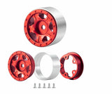Axial SCX24 Aluminum Beadlock Rims 5 Spoke Red - TRC-114