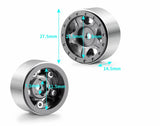 Axial SCX24 Aluminum Beadlock Rims 5 Spoke Red - TRC-114