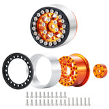Axial SCX24 Aluminum Beadlock Rims Orange Black - TRC-113
