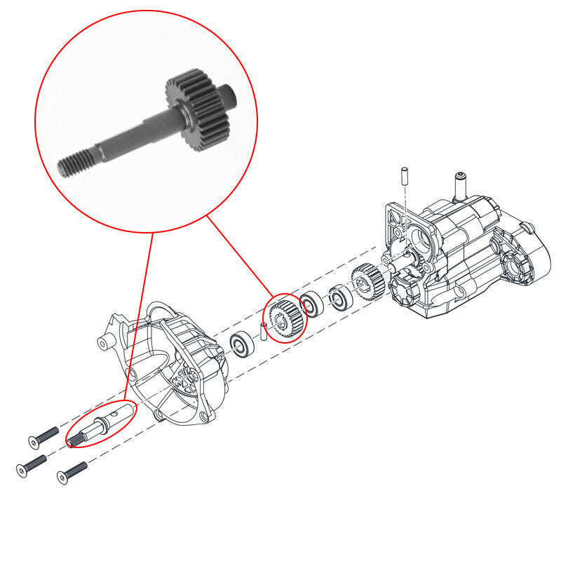 Axial SCX10 III AX103007 Gearbox Gears w/ Shaft 27T - TRC-075