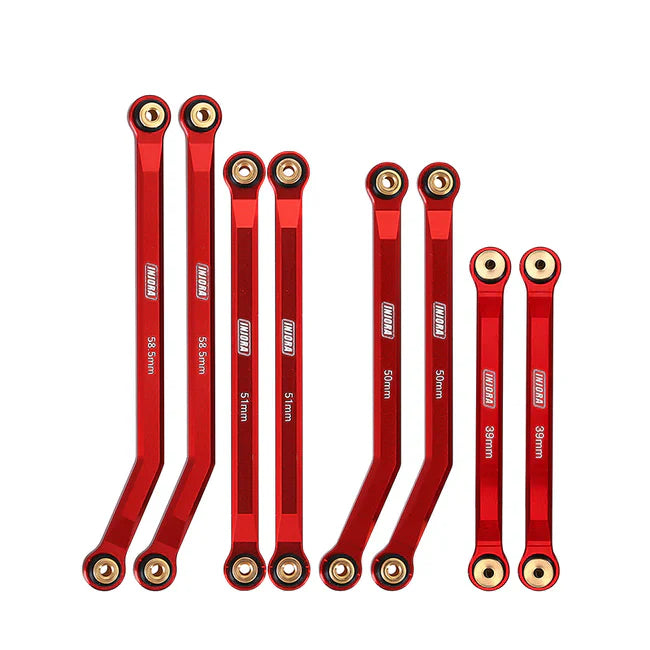 SCX24 Jeep C10 High Clearance Metal Suspension Links Red - TRC-140