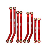 SCX24 Jeep C10 High Clearance Metal Suspension Links Red - TRC-140