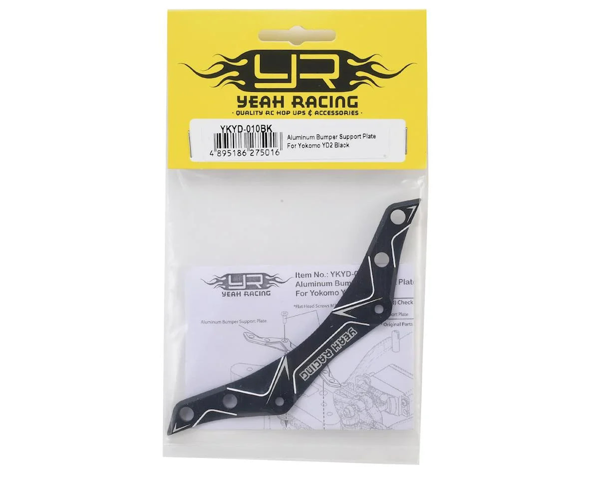Yeah Racing Yokomo YD-2 Aluminum Bumper Support Plate Black - YEA-YD-010BK