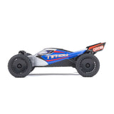 TYPHON GROM MEGA 380 Brushed 4X4 Small Scale Buggy RTR with Battery & Charger, Blue/Silver