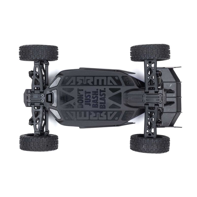 TYPHON GROM MEGA 380 Brushed 4X4 Small Scale Buggy RTR with Battery & Charger, Blue/Silver