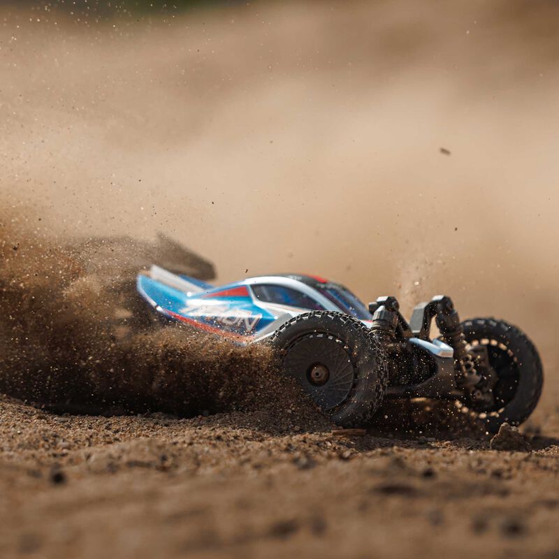 TYPHON GROM MEGA 380 Brushed 4X4 Small Scale Buggy RTR with Battery & Charger, Blue/Silver