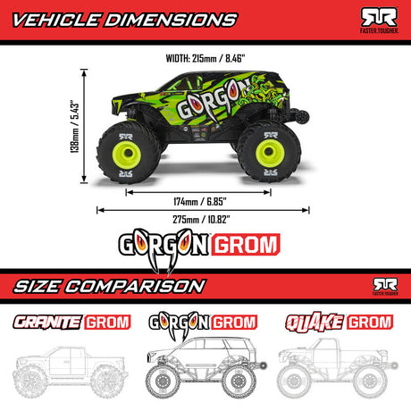 1/16 GORGON GROM 4X4 RTR Brushed Monster Truck (Battery & Charger Included), Bronze
