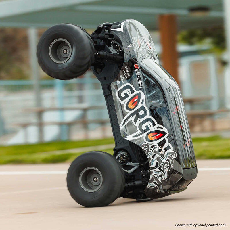 1/10 GORGON 2WD RTA Kit Brushed Monster Truck (Battery & Charger Included), Clear