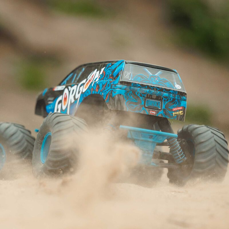 1/10 GORGON 2WD RTR Brushed Monster Truck (Battery & Charger Included), Blue