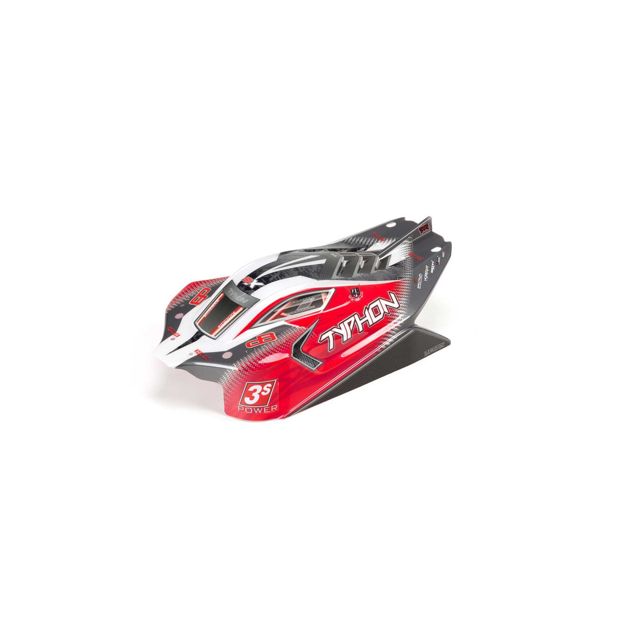 1/8 Painted and Trimmed Body with Decals Red Typhon 4X4 Blx - ARA402274