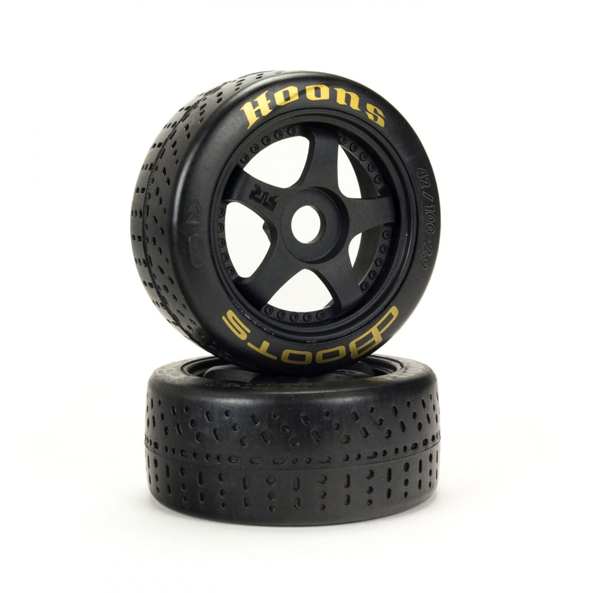 ARRMA dBoots Hoons 42/100 2.9 Pre-Mounted Belted Tires, Gold, 17mm Hex, 5-Spoke (2) - ARA550071