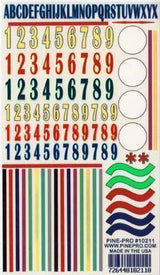 10211 Numbers/Stripes Decal 5x8
