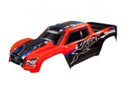 Body, X-Maxx®, red (painted, decals applied) (assembled with front & rear body mounts, rear body support, and tailgate protector)