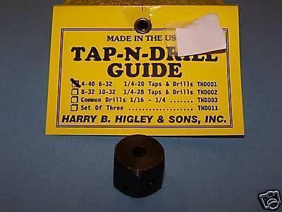 TAP-N-DRILL GUIDE 1/4-20 TAPS AND DRILLS TND001