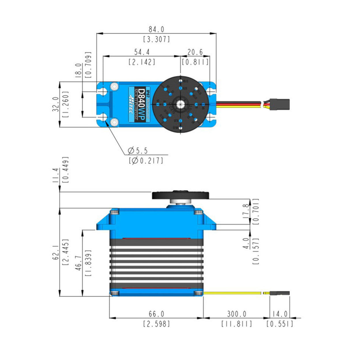 HITEC - Waterproof Steel Gear 15T Digital 1/5 Scale Servo
