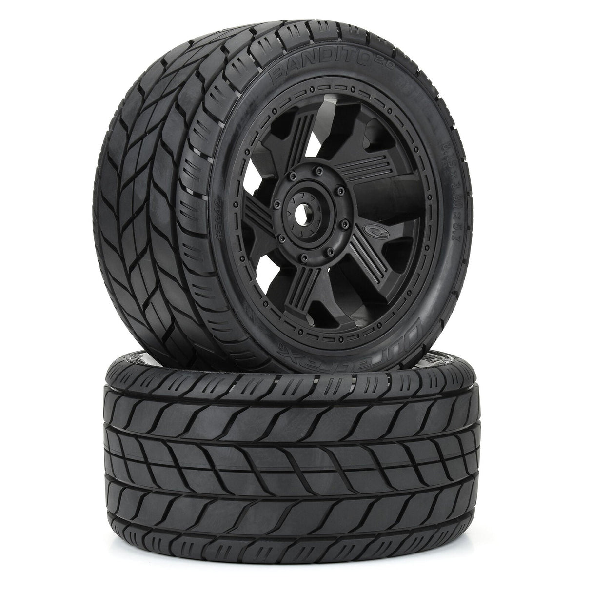 1/6 Bandito 2.0 F/R 5.7" Monster Truck Tires MTD 24mm Blk Ripper (2) - DTX564210
