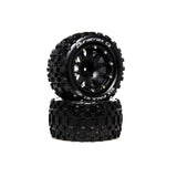 Six Pack MT Belted 2.8" 2WD Mounted Rear Tires, .5 Offset, Black (2)
