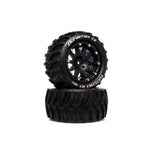 Hatchet MT Belted 2.8" 2WD Mounted Rear Tires, 0 Offset, Black (2)