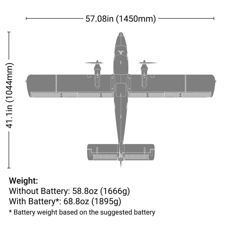 E-Flite DHC-6 Twin Otter 1.4m BNF Basic with AS3X+ and SAFE Select