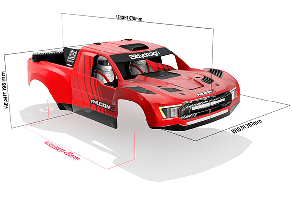 Bitty Design 1/7 FALCON-X TRAXXAS UDR Pre-Cut Body