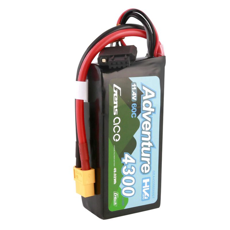 11.4V 4300mAh 3S 60C G-Tech Smart Lipo Battery: XT60 - GEA433S60X6GT