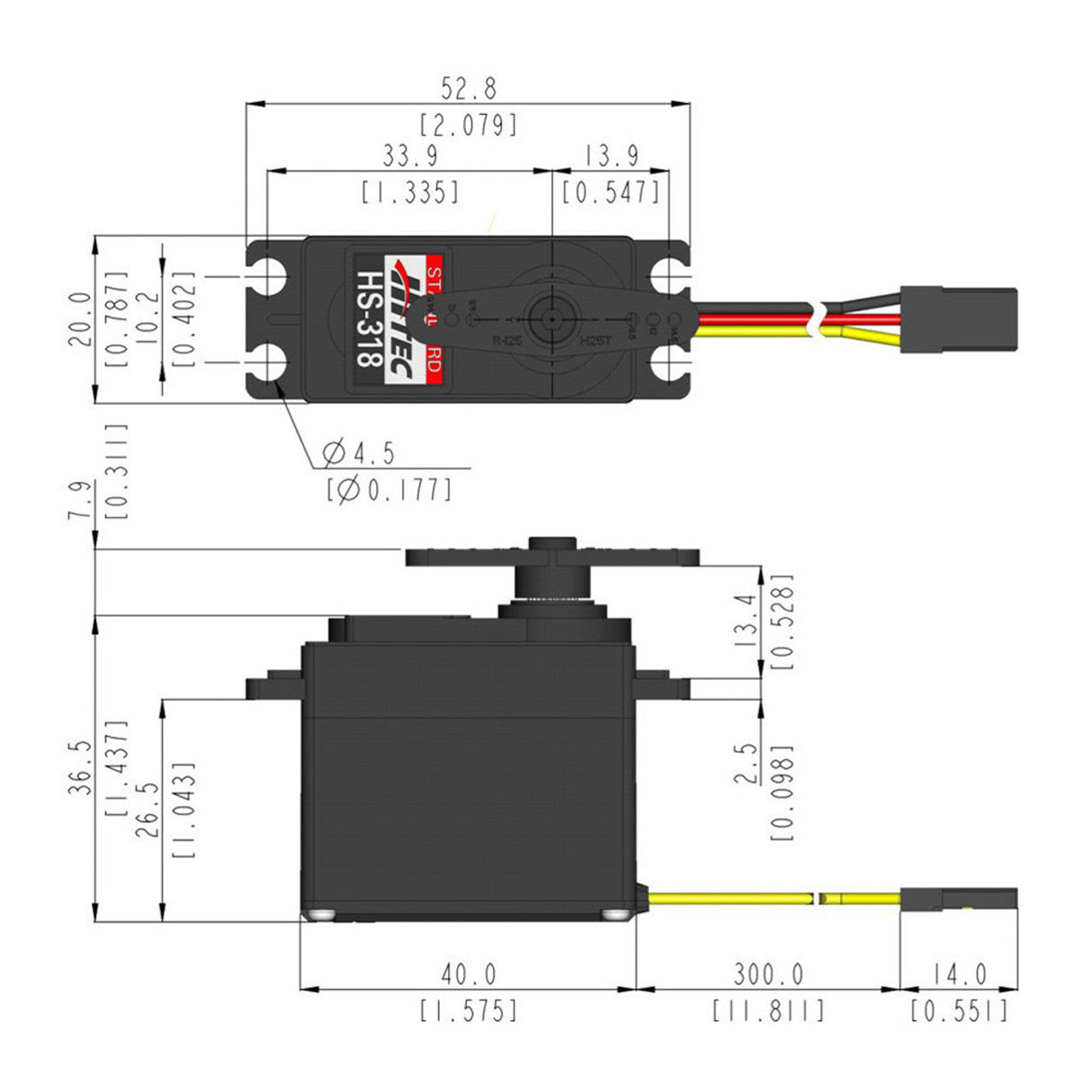 HITEC - Standard Voltage Resin Gear 25T Analog Sport Servo