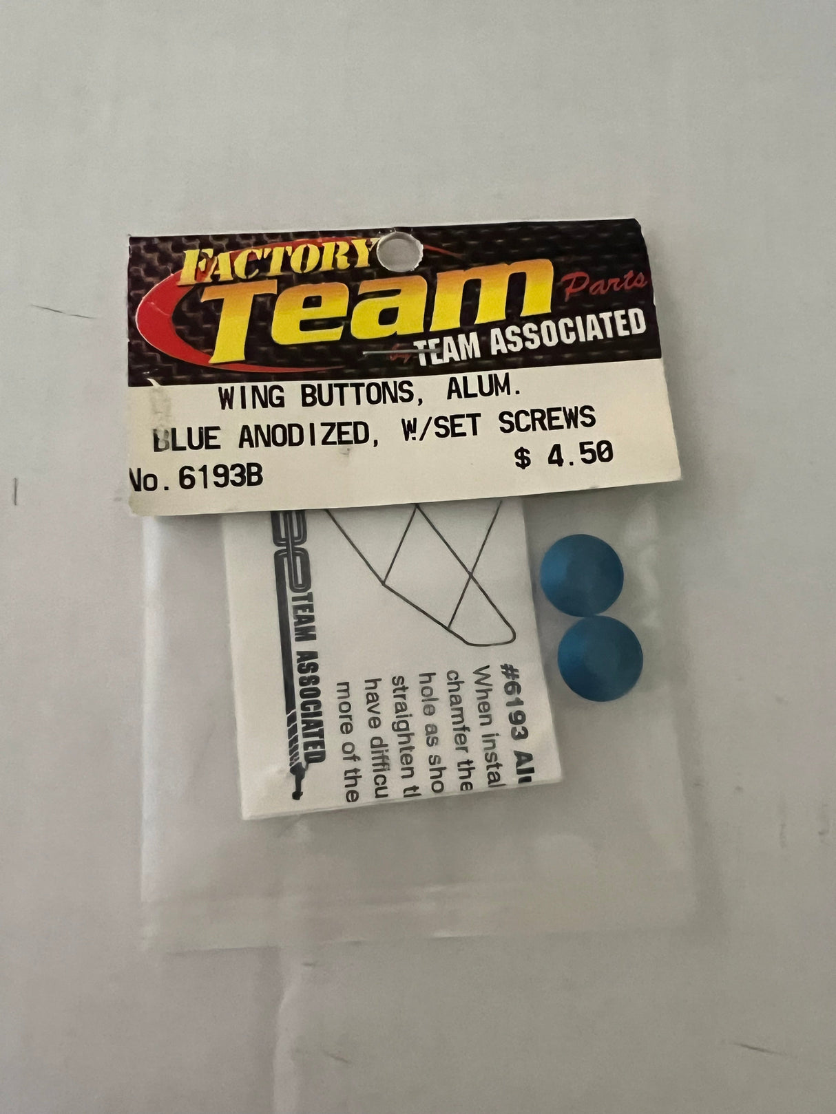 WING BUTTONS, ALUM.BLUE ANODIZED, W/SET SCREWS-ASC6193B