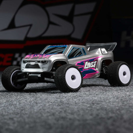 Losi 1/28 Micro-T 2S 2WD RTR Stadium Truck, Silver