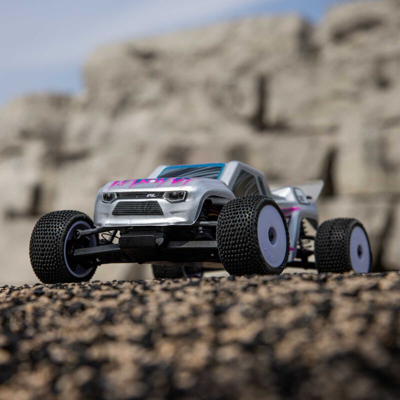 Losi 1/28 Micro-T 2S 2WD RTR Stadium Truck, Silver