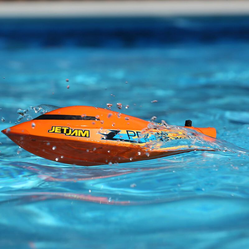 Jet Jam V2 12" Self-Righting Pool Racer Brushed RTR, Orange - PRB08031V2T1