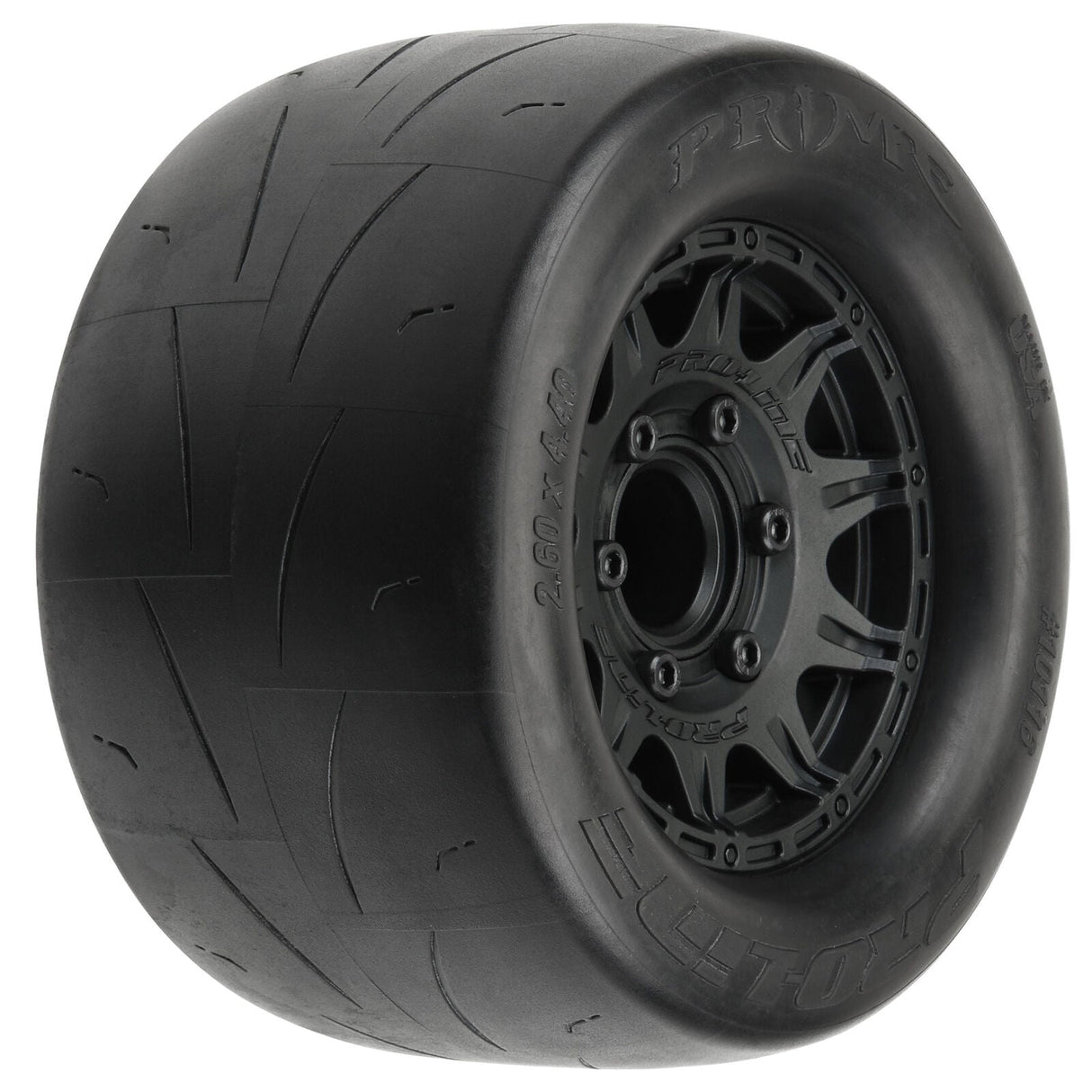1/10 Prime Front/Rear 2.8" Street MT Tires Mounted 12mm Blk Raid (2) - PRO1011610