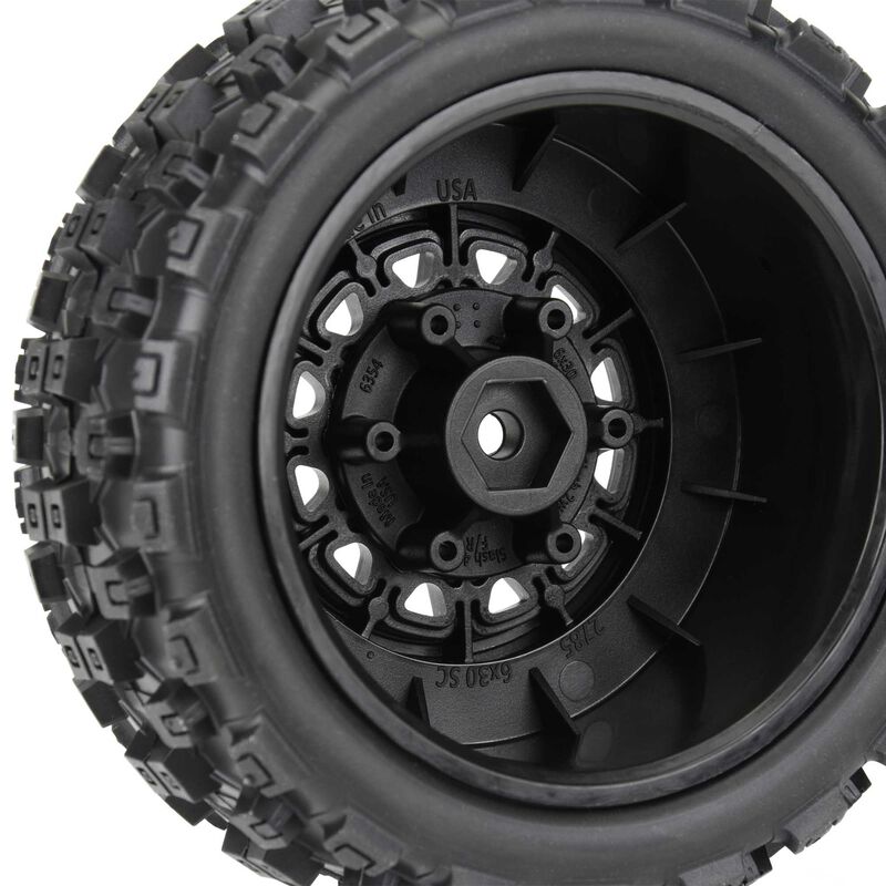 1/10 Badlands MX M2 Fr/Rr 2.2"/3.0" SC Mounted 12mm Blk Raid (2) - PRO1015610