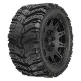 1/6 Masher X HP BELTED Fr/Rr 5.7" MT Tires Mounted 24mm Black Raid (2) - PRO1017610