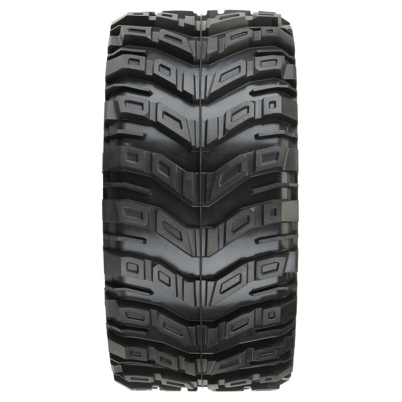 1/6 Masher X HP BELTED Fr/Rr 5.7" MT Tires Mounted 24mm Black Raid (2) - PRO1017610