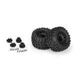 1/10 Hyrax Front/Rear 2.8" MT Tires Mounted 12mm Black Raid (2) - PRO1019010