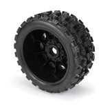1/6 Badlands MX57 Front/Rear 5.7” Tires Mounted on Raid 8x48 Removable 24mm Hex Wheels (2): Black - PRO1019811