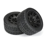 1/6 Menace HP BELTED F/R 5.7" MT Tires Mounted 24mm Blk Raid (2) - PRO1020510