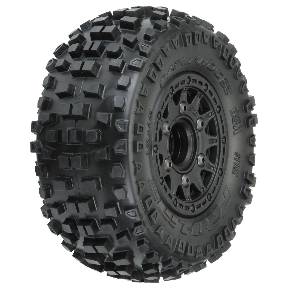1/10 Badlands Front/Rear 2.2"/3.0" SC Mounted 12mm Black Raid (2) - PRO118210