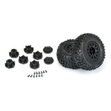 1/10 Badlands Front/Rear 2.2"/3.0" SC Mounted 12mm Black Raid (2) - PRO118210