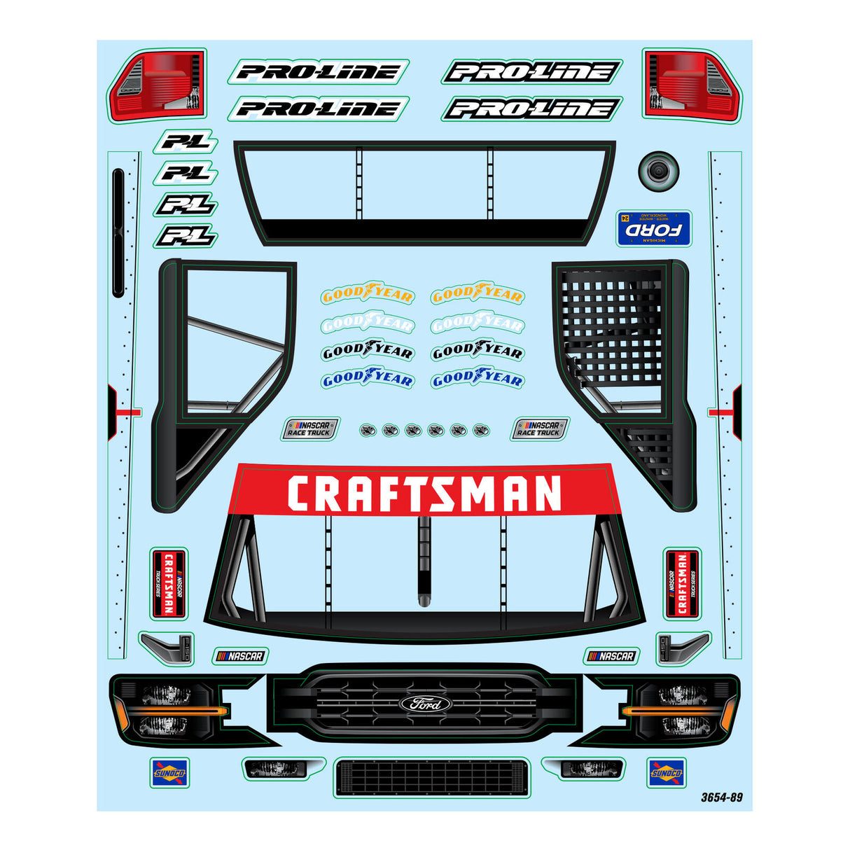 Pro-Line Racing 1/12 Pre-Cut 2024 Ford F-150 Truck Clear Body: Losi NASCAR