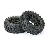 1/8 Badlands MX M2 F/R Buggy Tires Mounted 17mm Black Mach 10 (2) - PRO906721