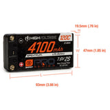 7.6V 4100mAh 2S 120C Smart Pro Race Shorty Hardcase LiHV Battery: Tubes, 5mm - SPMX412S120HT