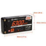 7.6V 6300mAh 2S 120C Smart Pro Race Shorty Hardcase LiHV Battery: Tubes, 5mm -  SPMX632S120HT