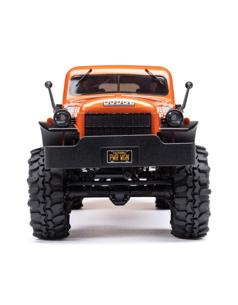 1/24 SCX24 Dodge Power Wagon 4WD Rock Crawler Brushed RTR, Orange (Extra battery DYNB0012) - AXI00007T1