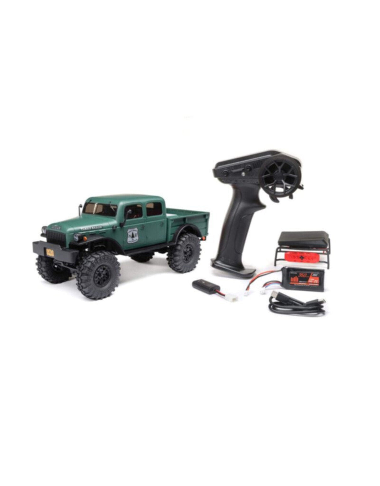 SCX24 40's 4 Door Dodge Power Wagon, Green: 1/24 4WD-RTR - AXI00007T2